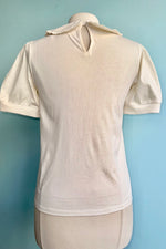 Ivory Peter pan Collar Knit Top in Ivory by Tulip B.
