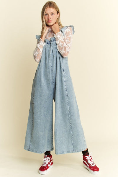 Loose Denim Pintuck Jumpsuit – Modern Millie