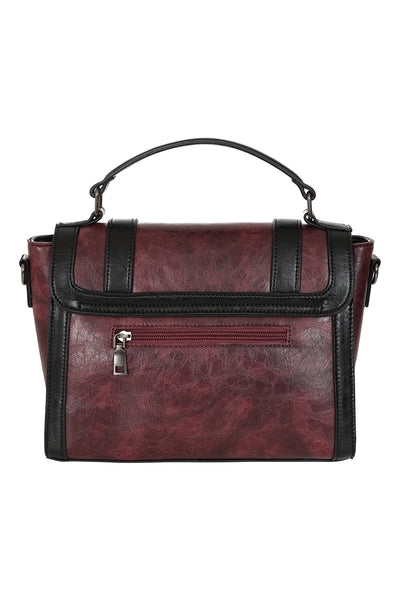 ミュージシャン 373 ENAMEL LIVE BAG (BURGUNDY) Burgundy Vintage Voyager Handbag by Banned – Modern Millie