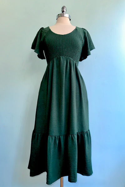 The Kendall Dress in Alpine Green X-Small