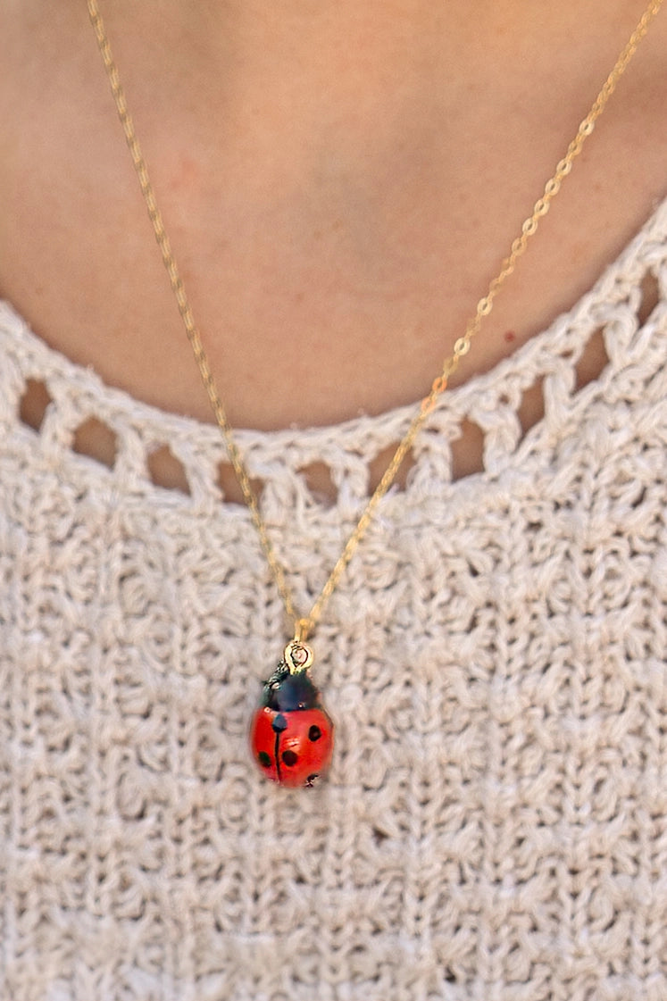 Tiny Ladybug Necklace by Peter and June