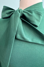 Green Tie Neck Jersey Top by Voodoo Vixen