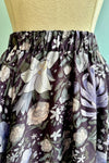 Lavender and Olive Floral Midi Skirt by Morning Witch