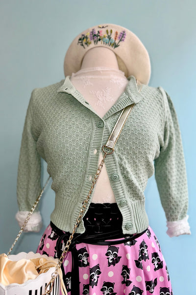 Claire Hooded Waffle Cardigan - Aqua Mint main image 0