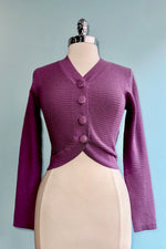 Lilac Textured Knit Cropped Bolero Cardigan Sweater by Voodoo Vixen