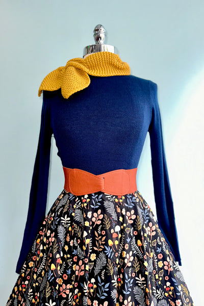 Blue Castleberry Mock Neck Sweater