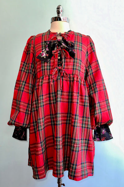 Red Plaid Flannel Mini Dress – Modern Millie