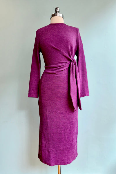 Magenta Tie Side Knit Dress by Compania Fantastica Medium Magenta Tie Side Knit Dress by Compania Fantastica Medium