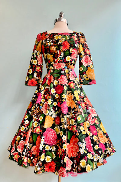 【正規品】2WAY WILD ROSE CANVAS ART DRESS Wild Roses-dress,floral,hand Block Printed,bohemian,white