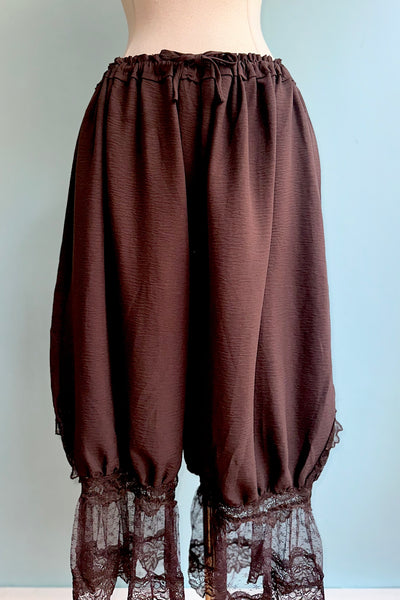 Brown Bloomer Pants with Lace Trim – Modern Millie