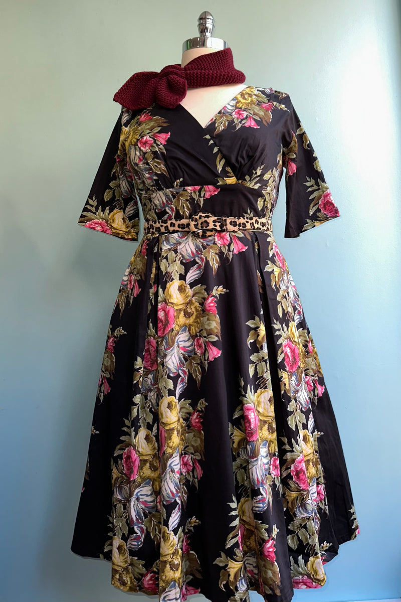 Verona Black Floral Valentina Dress by Retrospec'd