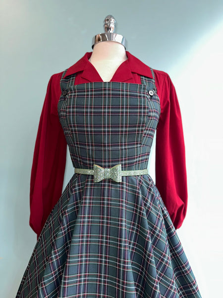 Green Plaid Peebles Pinafore Dress by Hell Bunny – Modern Millie