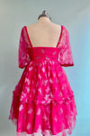 Hot Pink Butterfly Baby Doll Dress