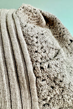 Silver Grey V-Neck Ribbed Sweater
