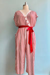 Ahoy Red Striped Jumpsuit by Hell Bunny