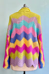 Wavy Crochet Open Cardigan Sweater