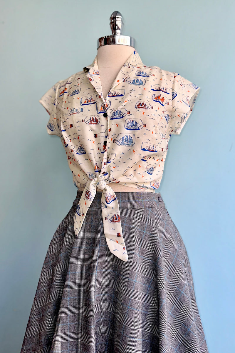 Prince of Wales Check Skirt by Collectif