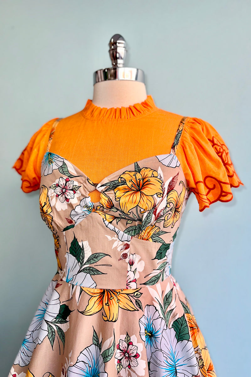 Pattaya Tropical Floral 50's Dress by Hell Bunny