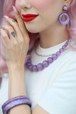 Lilac Glitter Bead Necklace by Splendette