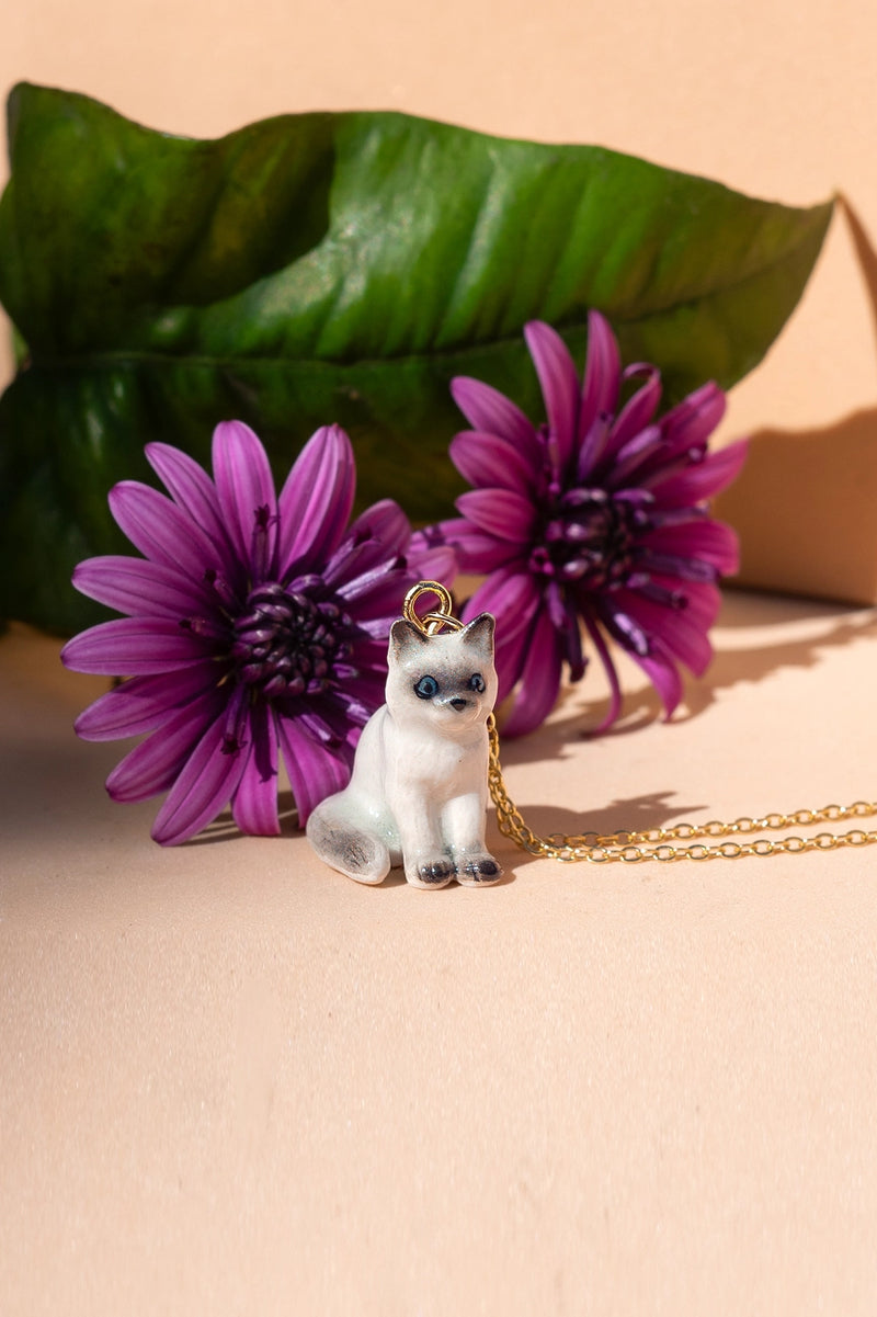 Tiny Otis Sitting Cat Necklace by Peter and June