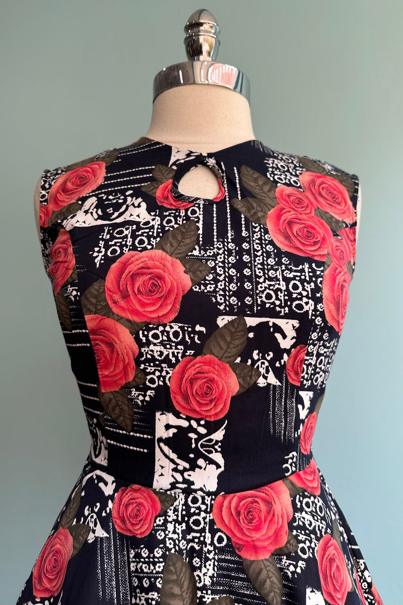 Final Sale Coral Rose and Navy Dress by Orchid Bloom