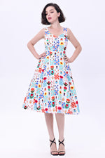 Insects and Floral Tiles Heidi Dress by Miss Lulo