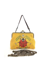 Yellow Vintage Ladybug Kisslock Bag