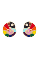 Caramel's Colorful Enamel Stud Earrings by Erstwilder