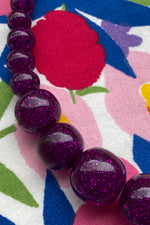 New Purple Glitter Bead Necklace by Splendette