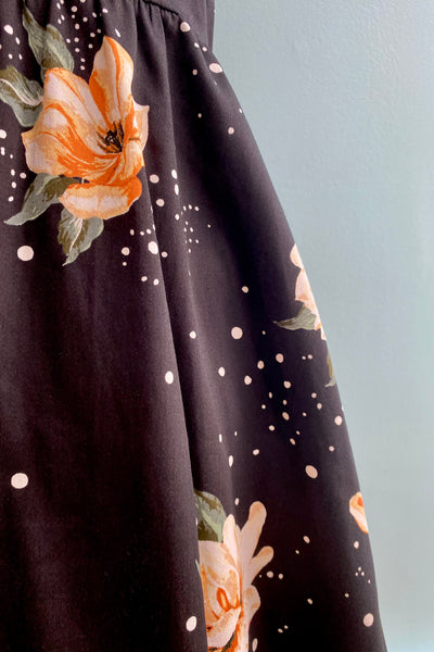Black Floral Short Kids Dress by Orchid – Modern Millie