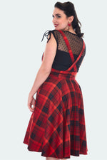 Red and Black Plaid High Waisted Toyin Skirt by Voodoo Vixen