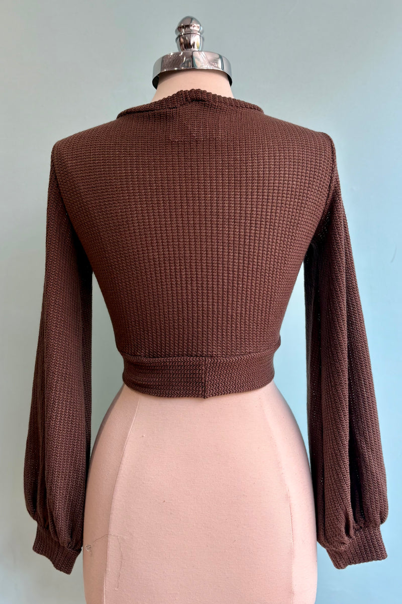 Brown Knit Grace Full Sleeve Sweet Sweater by Heart of Haute