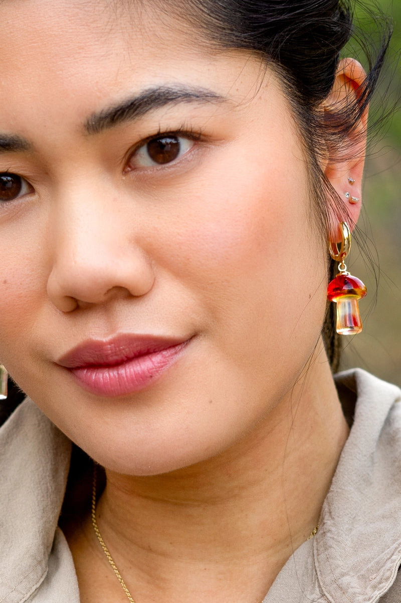 Shroom Boom Earrings in Red by Peter and June