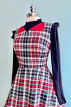 Boat Day Dress in Navy Plaid by Banned