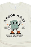 A Book A Day T-Shirt in Ecru