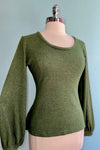 Olive Softie Bishop Sleeve Grace Top by Heart of Haute