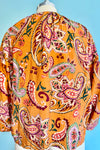 Toffee Paisley Print Long Sleeve Top