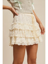 Ivory Lace Tiered Shorts