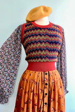 Rust Electric Jacquard Shirley Sweater Vest by Palava