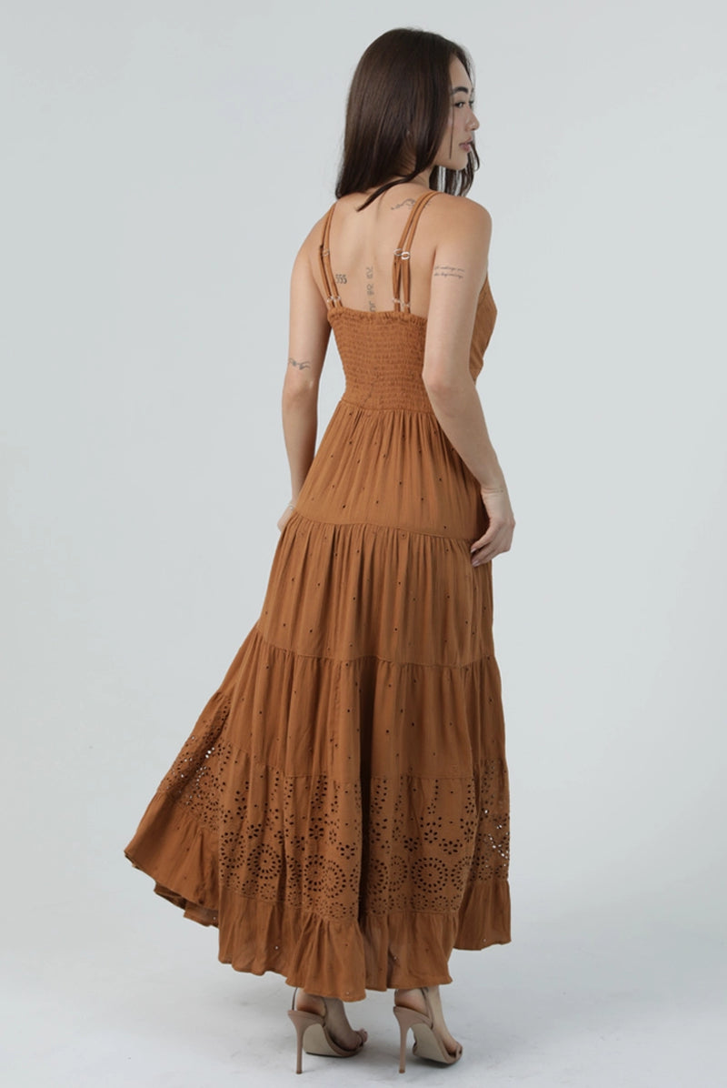 ワンピース CARAMEL GEO dress Caramel Maxi Lace Cut-out Dress by Angie – Modern Millie