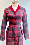 Red and Blue Plaid Simona Blazer by Banned
