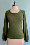 Olive Softie Bishop Sleeve Grace Top by Heart of Haute