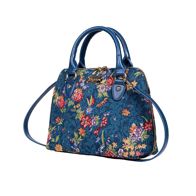 Meadow Blue Victoria and Albert Museum Satchel Tapestry Bag