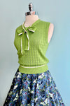 Green Anchor Pointelle Knit Sleeveless Tina Sweater by Banned