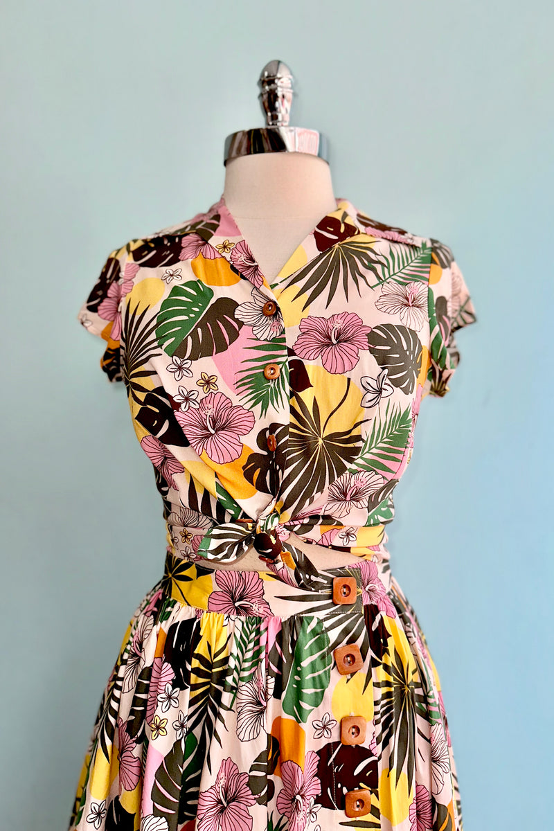 Benita Tropical 50's Skirt by Hell Bunny