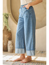 Wide Leg Cropped Bow Pocket Jeans