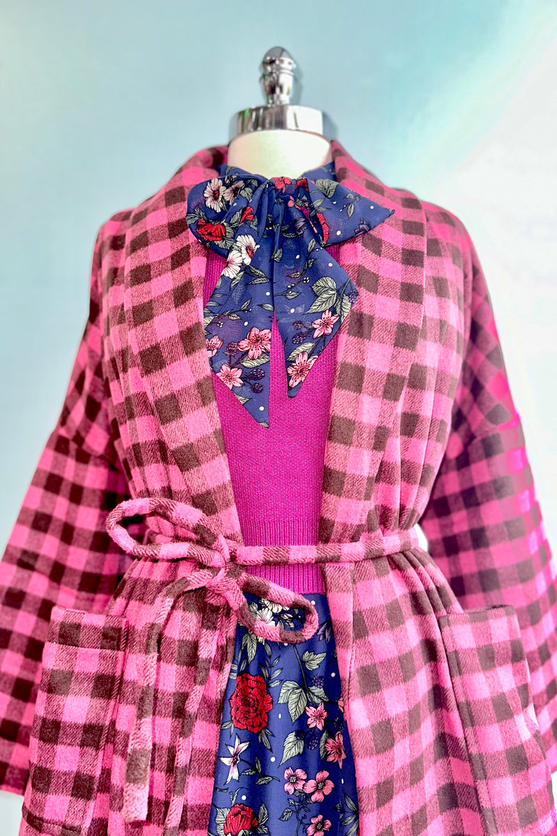 Pink Checkered Wrap Coat by Compania Fantastica