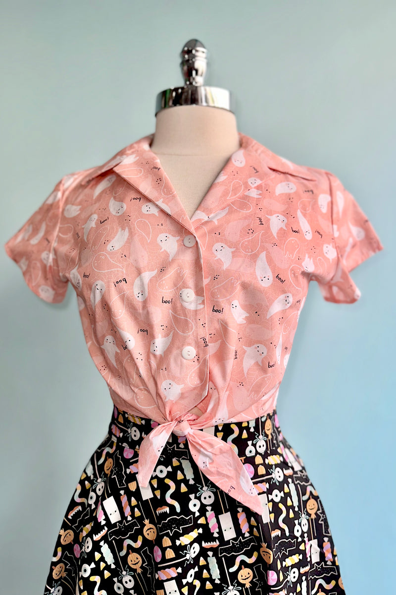 Peach Ghosts Ellie Tie Top by Heart of Haute