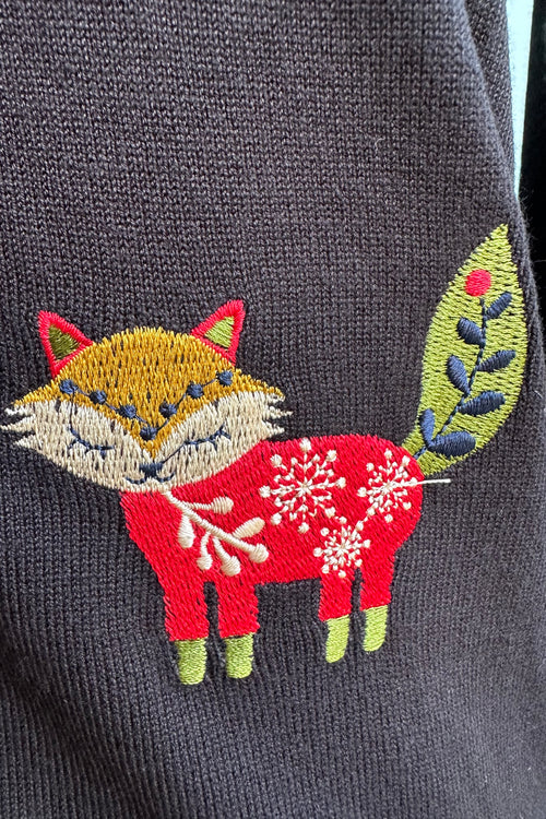 Scandi Fox Cardigan in Black by Banned