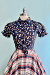 Dog Print Blouse in Navy by Banned